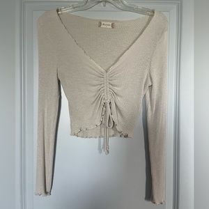 altar’d state long sleeve lettuce trim top